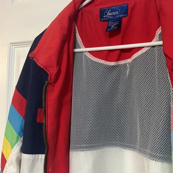 Vintage 80s-90s Lavon Sportswear Unisex Windbreaker Color Blocked Jacket - Picture 7 of 16